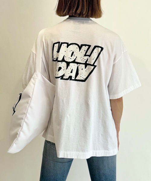 HOLIDAY（ホリデイ）の「SUPER FINE S/S T-SHIRT (TWO STEPS) スーパーファインショートスリーブTシャツ (トゥーステップス)（Tシャツ/カットソー・レディース・ブラック/ホワイト・XXS/XL）」の5枚目の写真