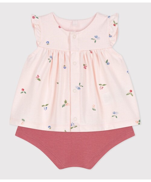 PETIT BATEAU（プチバトー）の「ベビー２点セット（シャツ/ブラウス・キッズ・ホワイト系その他/ピンク系その他・12MONTH/18MONTH/6MONTH）」の5枚目の写真