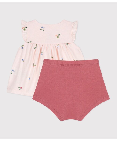 PETIT BATEAU（プチバトー）の「ベビー２点セット（シャツ/ブラウス・キッズ・ホワイト系その他/ピンク系その他・12MONTH/18MONTH/6MONTH）」の6枚目の写真