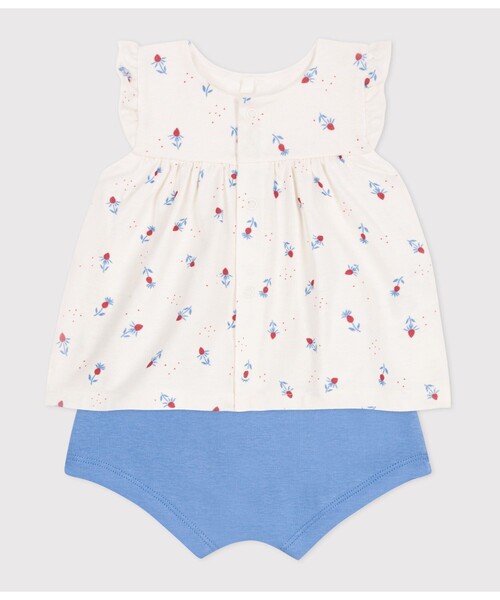 PETIT BATEAU（プチバトー）の「ベビー２点セット（シャツ/ブラウス・キッズ・ホワイト系その他/ピンク系その他・12MONTH/18MONTH/6MONTH）」の8枚目の写真