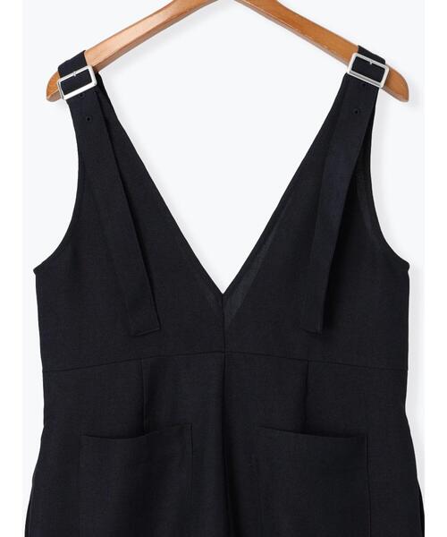 Lugnoncure（ルノンキュール）の「麻調オールインワン《2025spring catalog item》（サロペット/オーバーオール・レディース・ネイビー/ベージュ/ブルー・F）」の12枚目の写真