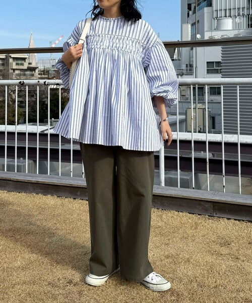 fredy emue(フレディエミュ)の「【GEVACO/ゲバコ】ピンタックボリュームスリーブブラウス(シャツ/ブラウス・レディース・オフホワイト/ブルー系その他/ホワイト系その他・38)」の6枚目の写真