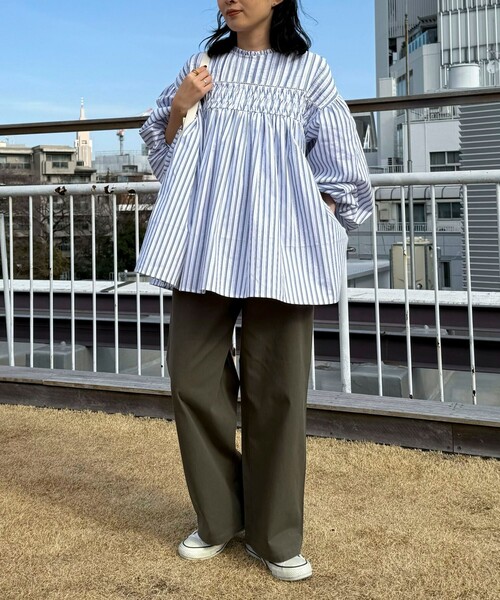 fredy emue(フレディエミュ)の「【GEVACO/ゲバコ】ピンタックボリュームスリーブブラウス(シャツ/ブラウス・レディース・オフホワイト/ブルー系その他/ホワイト系その他・38)」の7枚目の写真