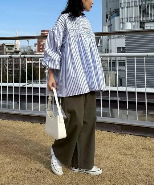 fredy emue(フレディエミュ)の「【GEVACO/ゲバコ】ピンタックボリュームスリーブブラウス(シャツ/ブラウス・レディース・オフホワイト/ブルー系その他/ホワイト系その他・38)」の8枚目の写真