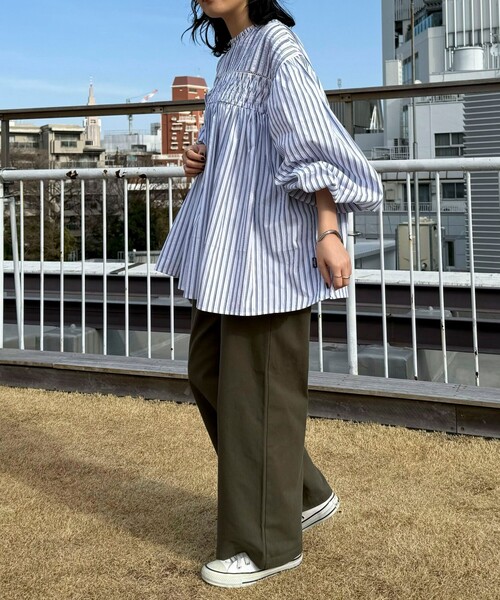 fredy emue(フレディエミュ)の「【GEVACO/ゲバコ】ピンタックボリュームスリーブブラウス(シャツ/ブラウス・レディース・オフホワイト/ブルー系その他/ホワイト系その他・38)」の10枚目の写真