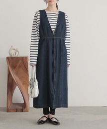 n'OrLABEL | 『フロントジップデニムジャンスカ』(ジャンパースカート)