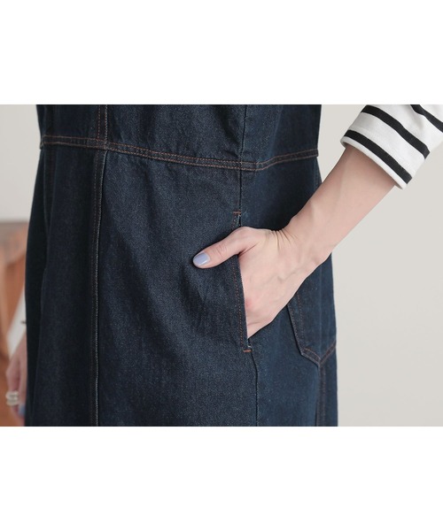 n'OrLABEL（ノアールレーベル）の「『フロントジップデニムジャンスカ』（ジャンパースカート・レディース・ブルー/ネイビー・2/1）」の15枚目の写真