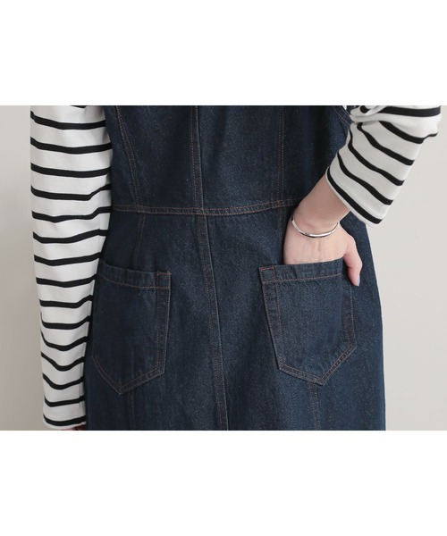 n'OrLABEL（ノアールレーベル）の「『フロントジップデニムジャンスカ』（ジャンパースカート・レディース・ブルー/ネイビー・2/1）」の16枚目の写真