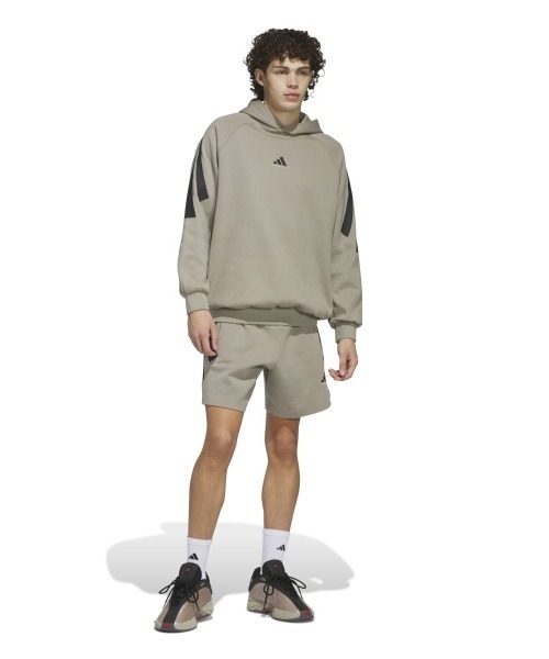 adidas（アディダス）の「adidas BASKETBALL SPACER HOODY（アディダス バスケットボール スペーサーパーカー（ジェンダーニュートラル））（パーカー・メンズ・ベージュ系/レッド系・MEDIUM/LARGE/X-LARGE）」の7枚目の写真