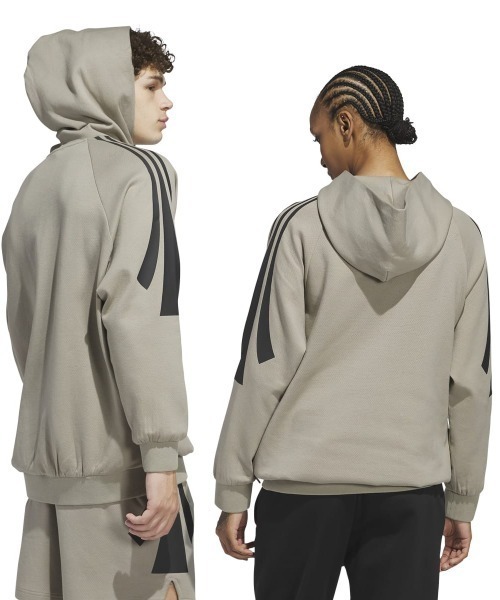 adidas（アディダス）の「adidas BASKETBALL SPACER HOODY（アディダス バスケットボール スペーサーパーカー（ジェンダーニュートラル））（パーカー・メンズ・ベージュ系/レッド系・MEDIUM/LARGE/X-LARGE）」の10枚目の写真
