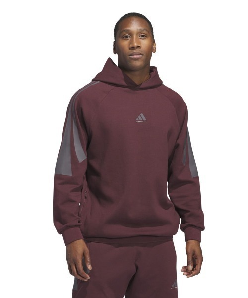 adidas（アディダス）の「adidas BASKETBALL SPACER HOODY（アディダス バスケットボール スペーサーパーカー（ジェンダーニュートラル））（パーカー・メンズ・ベージュ系/レッド系・MEDIUM/LARGE/X-LARGE）」の12枚目の写真