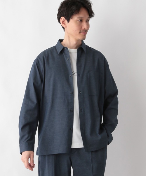 GLOBAL WORK(グローバルワーク)の「アーバンデニムシャツAIR/長袖/287591(シャツ/ブラウス・メンズ・ネイビー/ネイビー系9・SMALL/MEDIUM/LARGE/X-LARGE)」の6枚目の写真