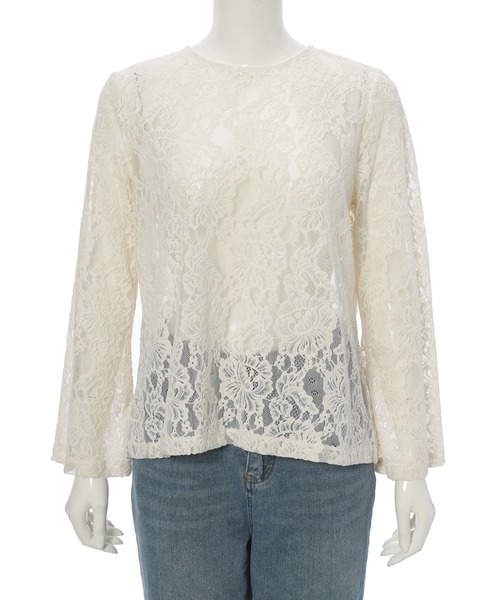 fifth（フィフス）の「フロッキーレースブラウス（シャツ/ブラウス・レディース・ブラック/ホワイト・M）」の6枚目の写真