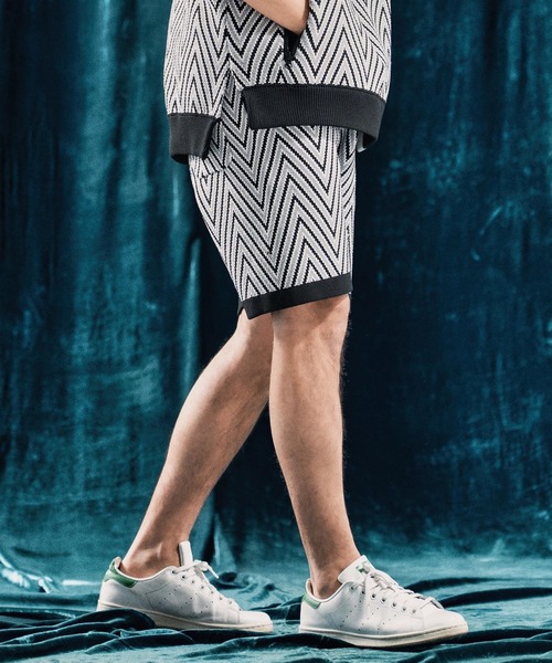 ANGENEHM（アンゲネーム）の「mp13342-Airy yarn wide herringbone shorts ニットショートパンツ（その他パンツ・メンズ・ホワイト/ブラック/ベージュ/チャコール・S/M/L）」の11枚目の写真