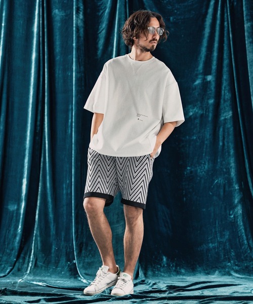 ANGENEHM（アンゲネーム）の「mp13342-Airy yarn wide herringbone shorts ニットショートパンツ（その他パンツ・メンズ・ホワイト/ブラック/ベージュ/チャコール・S/M/L）」の12枚目の写真