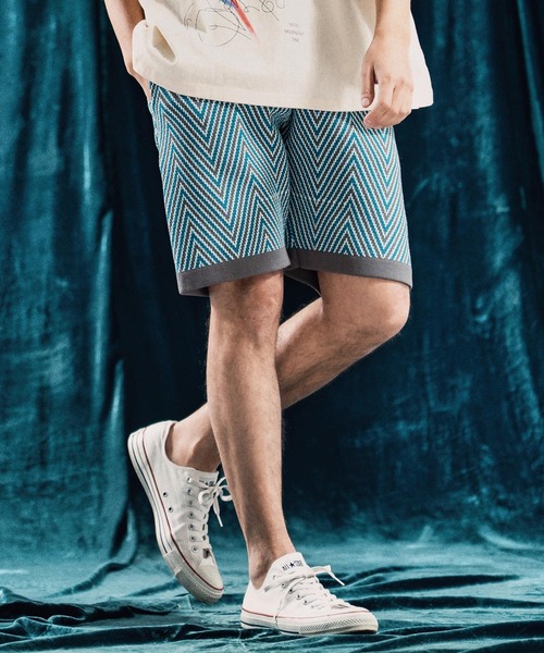 ANGENEHM（アンゲネーム）の「mp13342-Airy yarn wide herringbone shorts ニットショートパンツ（その他パンツ・メンズ・ホワイト/ブラック/ベージュ/チャコール・S/M/L）」の15枚目の写真