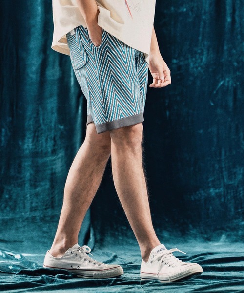 ANGENEHM（アンゲネーム）の「mp13342-Airy yarn wide herringbone shorts ニットショートパンツ（その他パンツ・メンズ・ホワイト/ブラック/ベージュ/チャコール・S/M/L）」の16枚目の写真