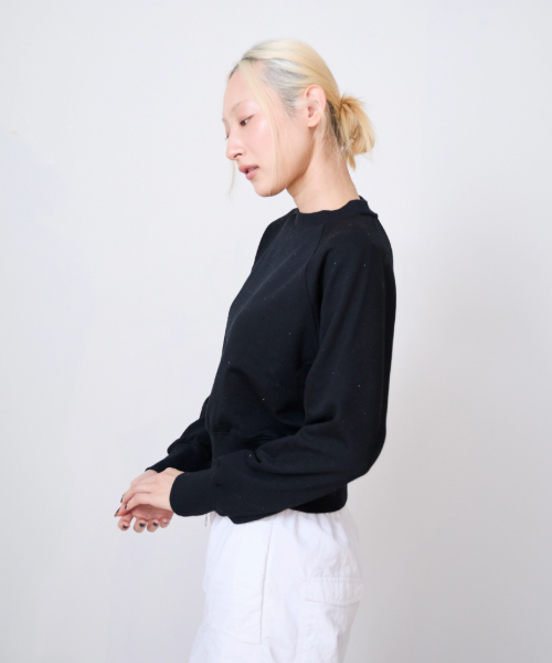 LUKU nari(ルクナーリ)の「ラインストーン裏毛プルオーバー(スウェット・レディース・チャコール/ベージュ/ブラック・F)」の15枚目の写真