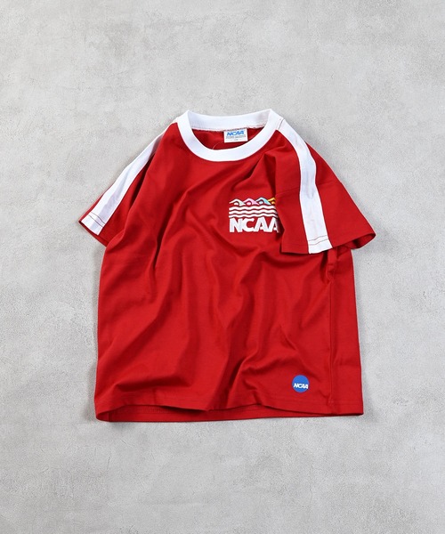NCAA（エヌシーエーエー）の「【NCAA】別注ライン刺繍Tee/KIDS(80～120cm)（Tシャツ/カットソー・キッズ・ブルー/ブラック/レッド・110/100/90/80/120）」の3枚目の写真
