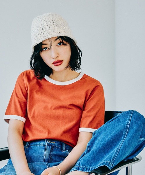 LEPSIM（レプシィム）の「バケットビーニー　321509（ニットキャップ/ビーニー・レディース・アイボリー/ブラック・ONE SIZE）」の2枚目の写真