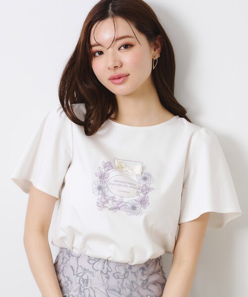 couture brooch(クチュールブローチ)の「【接触冷感・UVカット】パフュームプリントTシャツ(Tシャツ/カットソー・レディース・サックスブルー/オフホワイト/チャコールグレー/ピンク・36/42/40/38)」の20枚目の写真
