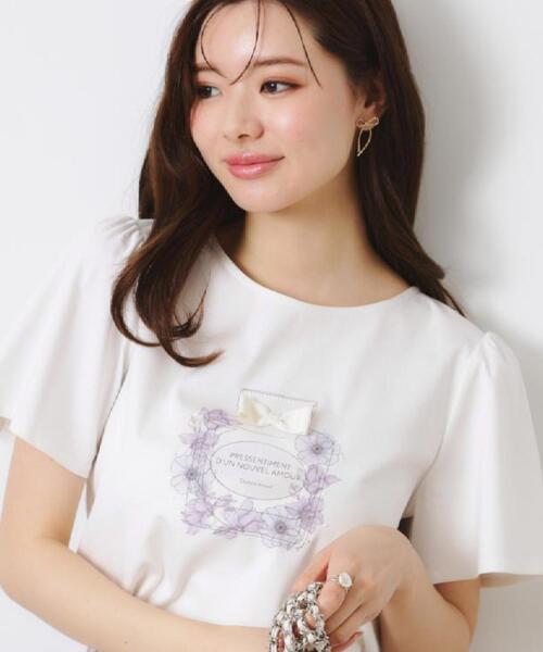 couture brooch(クチュールブローチ)の「【接触冷感・UVカット】パフュームプリントTシャツ(Tシャツ/カットソー・レディース・サックスブルー/オフホワイト/チャコールグレー/ピンク・36/42/40/38)」の22枚目の写真
