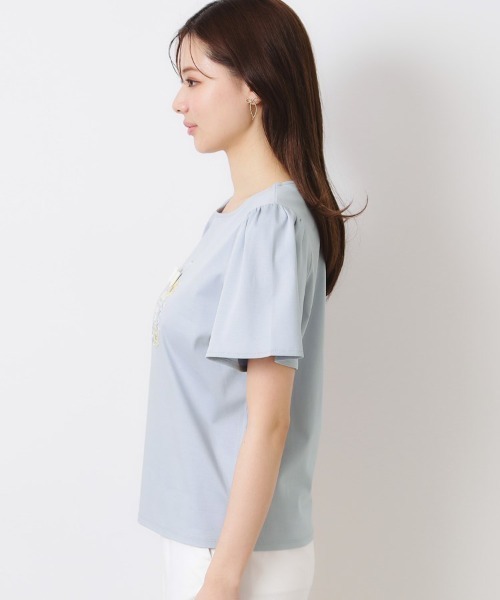 couture brooch(クチュールブローチ)の「【接触冷感・UVカット】パフュームプリントTシャツ(Tシャツ/カットソー・レディース・サックスブルー/オフホワイト/チャコールグレー/ピンク・36/42/40/38)」の8枚目の写真