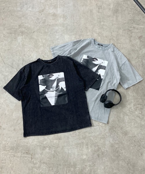 non-hedge(ノンヘッジ)の「転写プリントブリーチTシャツ(Tシャツ/カットソー・レディース・グレー/ブラック・FREE)」の19枚目の写真