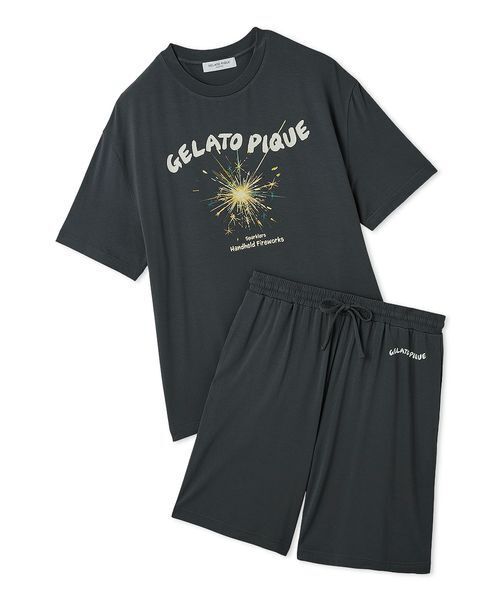 HOMME】【接触冷感】レーヨン夏祭りプリントTシャツ&トハーフ
