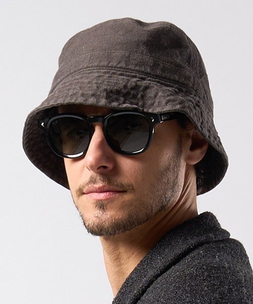 wjk(ダヴルジェイケイ)の「mko12773-vintage bucket hat バケットハット(ハット・メンズ・ブラック/チャコール/ダークカーキ・FREE)」の3枚目の写真