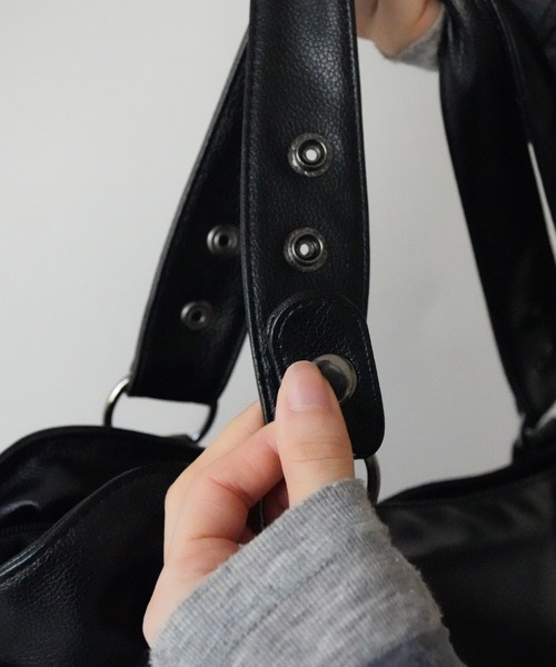 PORTER✖️ZOZOTOWN コラボ 本革レザー ショルダーバッグ スタッズ黒 ポーター PORTER ZOZO コラボ レザー スタッズ ショルダーバッグ