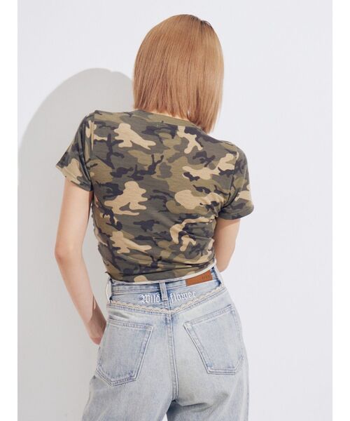 EVRIS（エヴリス）の「カモフラリボンショートTシャツ（Tシャツ/カットソー・レディース・ベージュ/カーキ・FREE）」の7枚目の写真