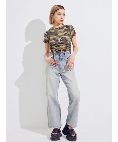 EVRIS（エヴリス）の「カモフラリボンショートTシャツ（Tシャツ/カットソー・レディース・ベージュ/カーキ・FREE）」の8枚目の写真