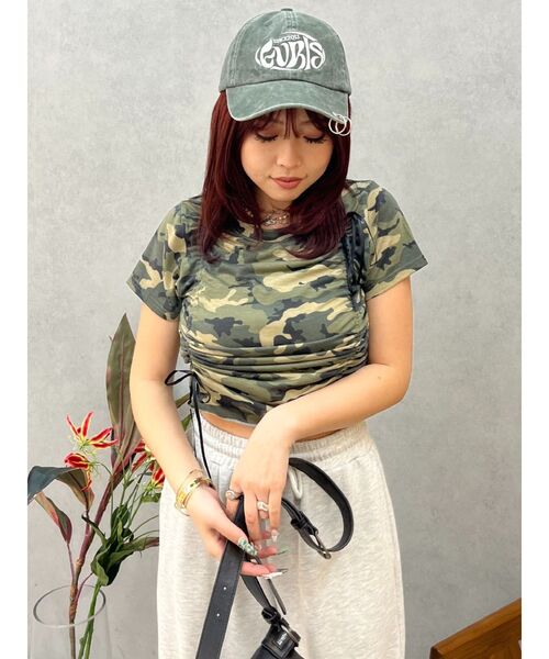 EVRIS（エヴリス）の「カモフラリボンショートTシャツ（Tシャツ/カットソー・レディース・ベージュ/カーキ・FREE）」の14枚目の写真