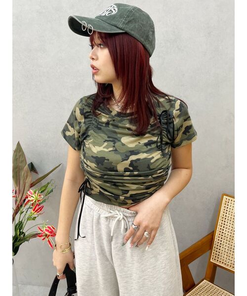 EVRIS（エヴリス）の「カモフラリボンショートTシャツ（Tシャツ/カットソー・レディース・ベージュ/カーキ・FREE）」の15枚目の写真