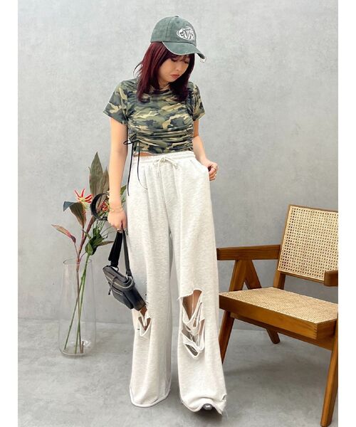 EVRIS（エヴリス）の「カモフラリボンショートTシャツ（Tシャツ/カットソー・レディース・ベージュ/カーキ・FREE）」の16枚目の写真