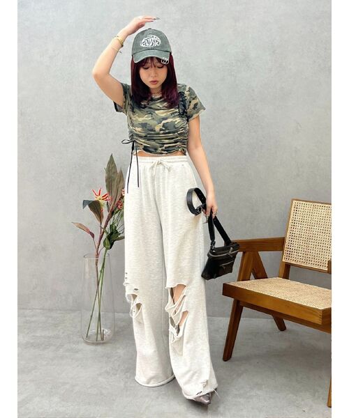 EVRIS（エヴリス）の「カモフラリボンショートTシャツ（Tシャツ/カットソー・レディース・ベージュ/カーキ・FREE）」の17枚目の写真