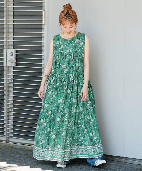 B.C STOCK（ベーセーストック）の「手洗い可 / ティアードスリーブレスワンピース（ワンピース・レディース・ホワイト/グリーン/レッド/ブラック・FREE）」の22枚目の写真