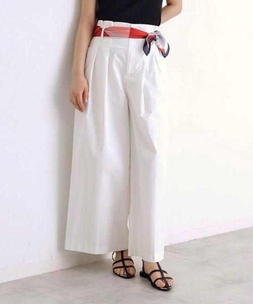 THE SHOP TK (ザ ショップ ティーケー )の「◆ハイウエストタックワイドパンツ【洗える】(その他パンツ・レディース・スミクロ/オフホワイト・12/13)」の3枚目の写真