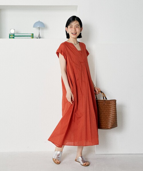 セール】インド ボイル スキッパーフレアワンピース＜ペチ