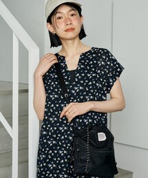 セール】コードトリミングコットンシャーリングワンピース（ワンピース