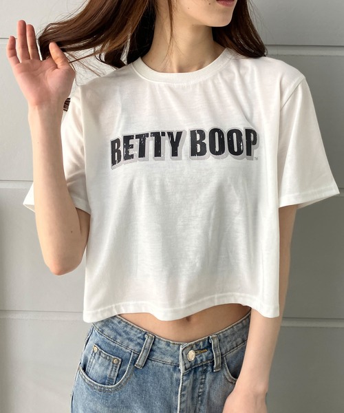 GLAMOROUS JANE(グラマラスジェーン)の「BETTY BOOPプリントショート丈Tシャツ(Tシャツ/カットソー・レディース・ブラック/オフホワイト/チャコールグレー・FREE)」の8枚目の写真
