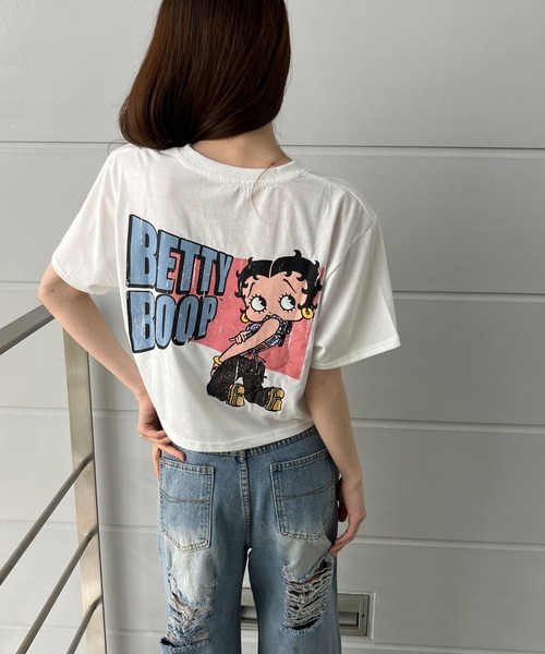 GLAMOROUS JANE(グラマラスジェーン)の「BETTY BOOPプリントショート丈Tシャツ(Tシャツ/カットソー・レディース・ブラック/オフホワイト/チャコールグレー・FREE)」の10枚目の写真