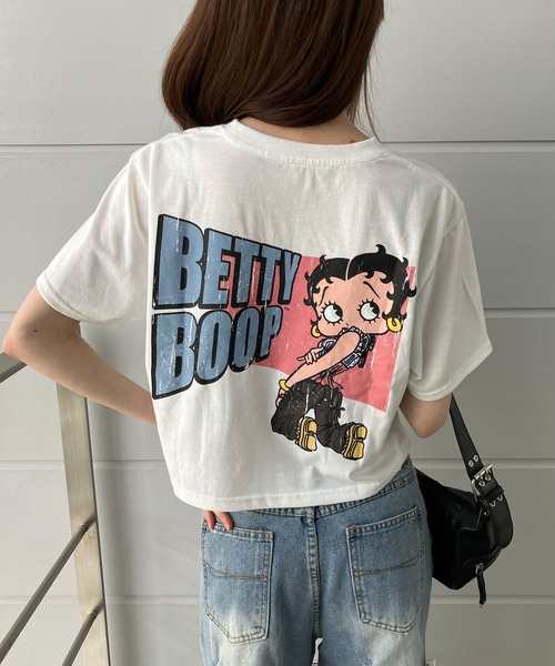 GLAMOROUS JANE(グラマラスジェーン)の「BETTY BOOPプリントショート丈Tシャツ(Tシャツ/カットソー・レディース・ブラック/オフホワイト/チャコールグレー・FREE)」の11枚目の写真