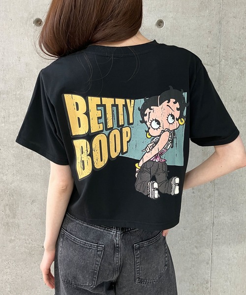 tシャツ ブブビビT レディース セール】BETTY BOOPプリントショート丈Tシャツ（Tシャツ