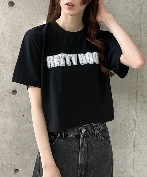GLAMOROUS JANE(グラマラスジェーン)の「BETTY BOOPプリントショート丈Tシャツ(Tシャツ/カットソー・レディース・ブラック/オフホワイト/チャコールグレー・FREE)」の14枚目の写真