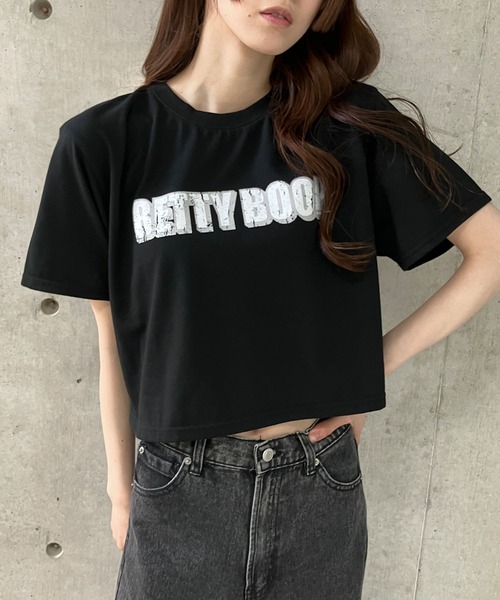 GLAMOROUS JANE(グラマラスジェーン)の「BETTY BOOPプリントショート丈Tシャツ(Tシャツ/カットソー・レディース・ブラック/オフホワイト/チャコールグレー・FREE)」の15枚目の写真