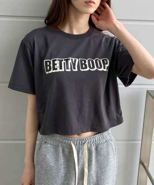 GLAMOROUS JANE(グラマラスジェーン)の「BETTY BOOPプリントショート丈Tシャツ(Tシャツ/カットソー・レディース・ブラック/オフホワイト/チャコールグレー・FREE)」の22枚目の写真