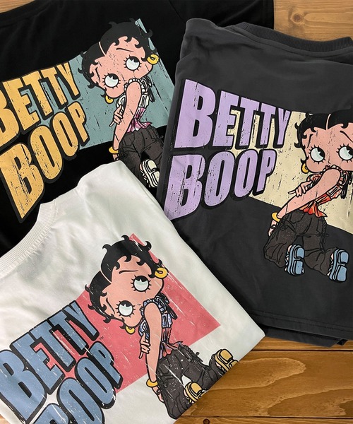 tシャツ ブブビビT レディース セール】BETTY BOOPプリントショート丈Tシャツ（Tシャツ