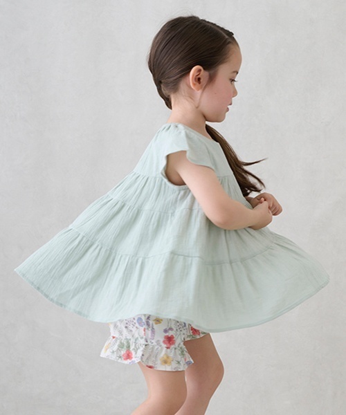 petit main（プティマイン）の「【スマイル/リンク】楊柳チュニック(キッズサイズ)（チュニック・キッズ・レッド/アイボリー/ライトグリーン/ライトピンク/チャコール・120cm/110cm/80ｃｍ/90cm/100cm/130cm）」の9枚目の写真